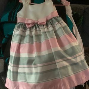 Beautiful pink, with light green dress gently used